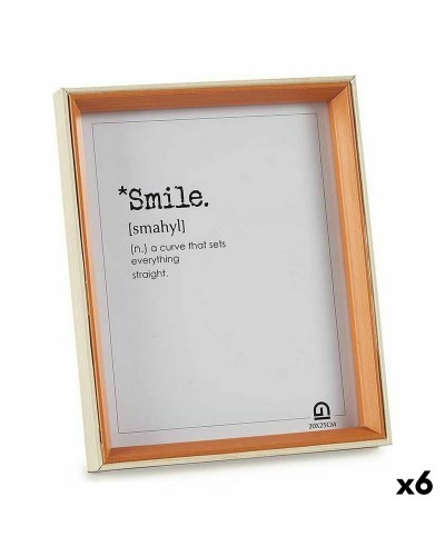 Cadre Photo en Bois MDF | 22x27cm | Verre | Marron Blanc | (Lot de 6)
