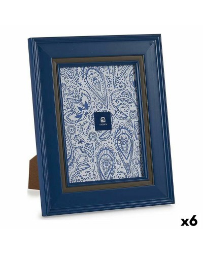Fotolijsten 23 x 28 x 2 cm Kristal Blauw Plastic (6 Stuks)