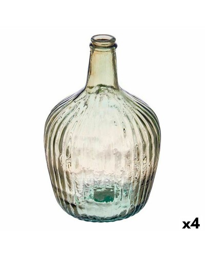 Bouteille décorée à rayures Canova 17x29x17cm champagne (lot de 4)
