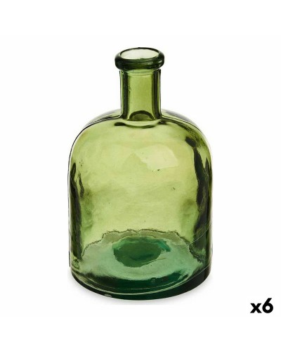 Decorative green glass bottles 15x23.5x15 cm (6 pieces)
