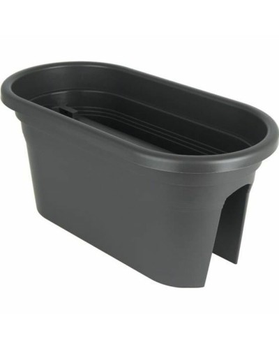 Rechteckiger Artevasi-Blumentopf Anthrazit 30x60 cm für den Balkon
