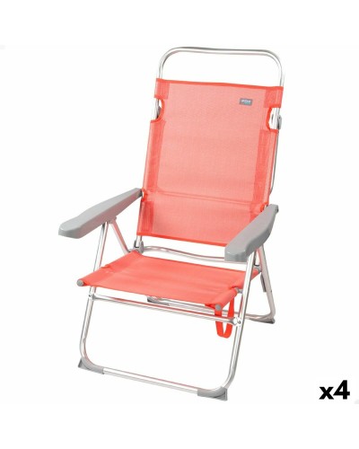 Silla Plegable Aktive Flamingo Coral, 48 x 99 x 57 cm (4 Unidades)
