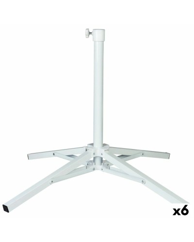 Base para Sombrilla Aktive Blanca de Metal | 65x60,5x65 cm | 6 Unidades
