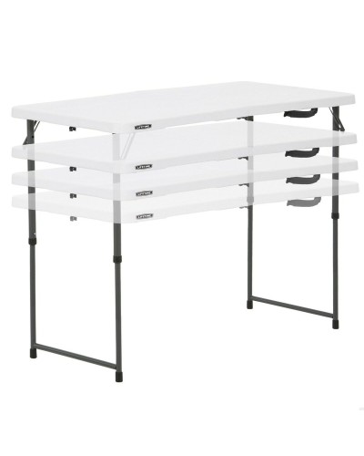 Tavolo Pieghevole Lifetime 122 x 91,5 cm, Acciaio Resistente e Piano in HDPE Bianco