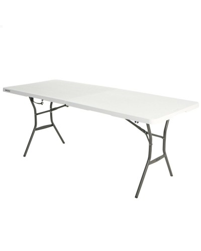 Taitettava Pöytä Lifetime Valkoinen 185 x 74 x 76 cm Teräs Muovinen