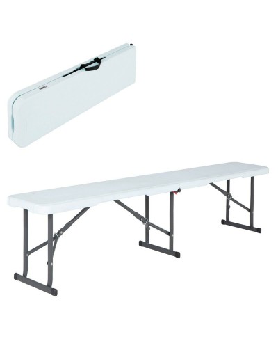 Lifetime Banco Plegable Portátil, 183 x 42 x 29 cm, Blanco
