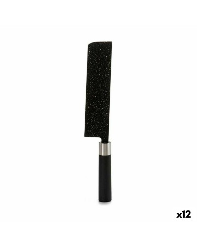 Tabla de Cortar de Cocina de Mármol Negro con Acero Inoxidable | 5,3 x 33 x 2,3 cm (12 Unidades) | Elegante y Resistente
