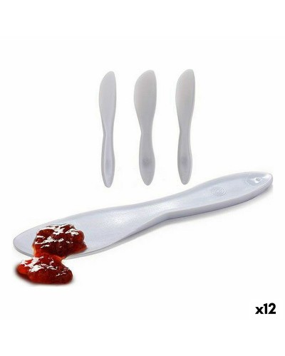 Set of 12 Disposable White Plastic Knives (18x3.5x1cm)

