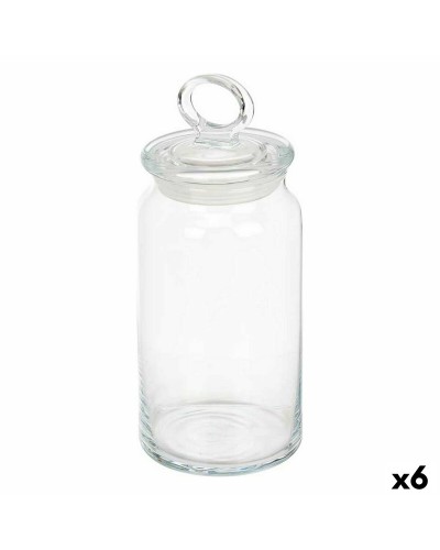 'Clear Glass Kitchen Jars 1.1 L (Set of 6), 9.8 x 23.4 x 9.8 cm'
