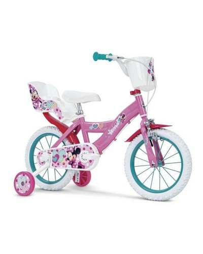 Vélo Minnie Mouse 14" Fille - Freins, Panier, Roulettes
