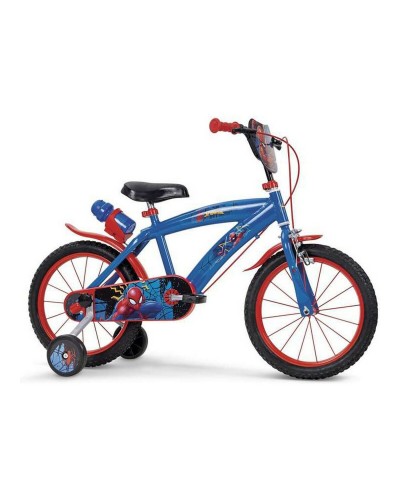 Marvel Spider-Man Bicicleta Niño 14" - Ruedines, Frenos Seguros - 3-5 Años
