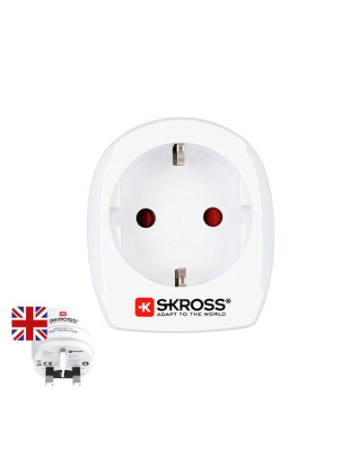 Skross Adaptateur Secteur Europe/UK - Voyage Sûr et Compact
