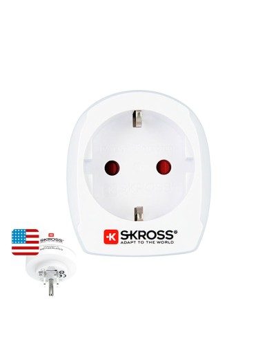 Skross Adaptateur de Courant Voyage Europe USA - Compact et Sûr
