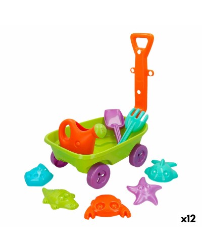 Set de jouets de plage Colorbaby Chariot polypropylène (12 Unités)