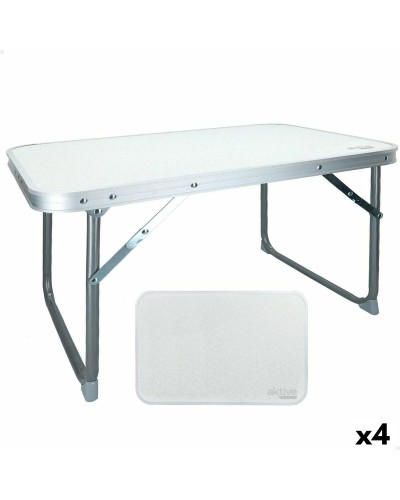 Aktive Folding Table White - 60x40x40cm - Set of 4 Units - Space Saving
