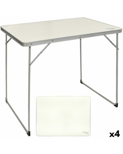 Aktive Tavolo Pieghevole Bianco 80x70x60 cm - Set 4 Unità - Campeggio/Giardino
