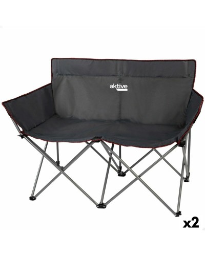 2-paikkainen sohva Aktive Musta Taitettava 107 x 88 x 63 cm (2 osaa)