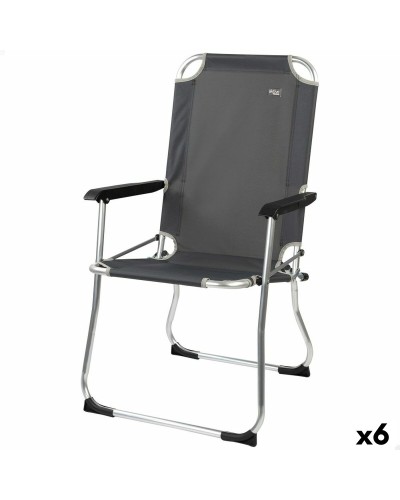 Silla de Camping Plegable Aktive - Gris Oscuro 45cm - Set de 6 Unidades
