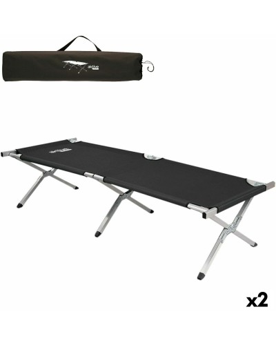 Sänky Aktive Musta Taitettava 190 x 42 x 64 cm (2 osaa)