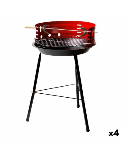 Active Portable Barbecue Wood Iron Red 37.5x70x38.5cm - 4 Units
