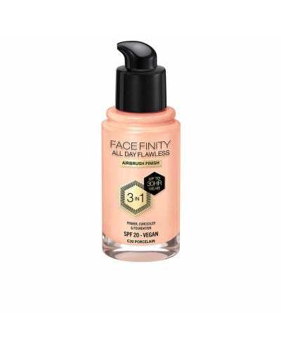 Pohjameikkivoide Max Factor Face Finity All Day Flawless 3-in-1 Spf 20 Nº C30 Porcelain 30 ml