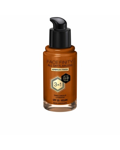 Pohjameikkivoide Max Factor Face Finity All Day Flawless 3-in-1 Spf 20 Nº N102 Chocolate 30 ml
