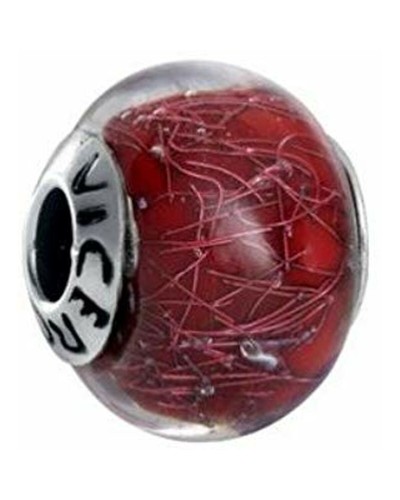 Viceroy Perlina Donna Rosso 1cm - Ciondolo Compatibile Bracciali e Collane 
