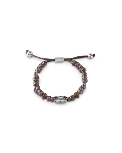 Guess Herrenarmband Braun UMB85015 Geflochtenes Leder Casual
