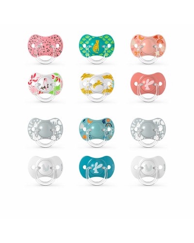 Suavinex Tétine Prints M Multicolore (2 pièces) - 6+ Mois, Anatomique
