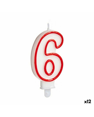 Geburtstagskerzen Zahl 6 - 12er Set - Tortendekoration für Partys
