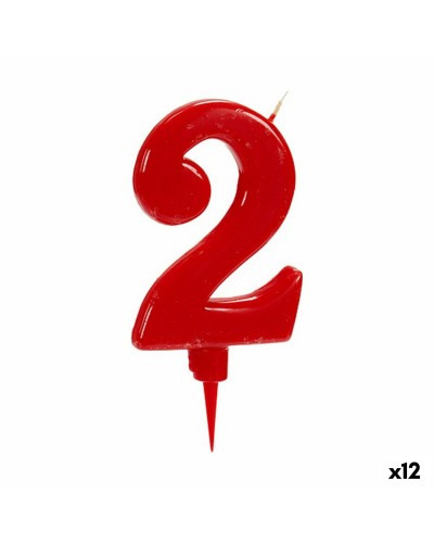 Kynttilä Syntymäpäivä Punainen Numerot 2 (12 osaa)