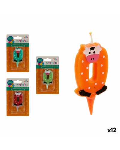 Birthday Candles Animals Numbers 0 (12pcs) - Cake Party Celebration
