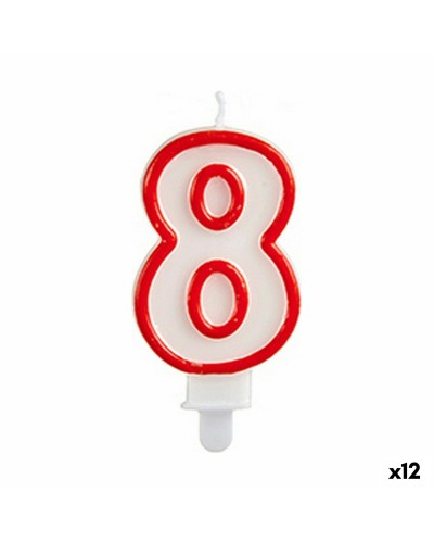 Kaars Verjaardag Cijfer 8 (12 Stuks)