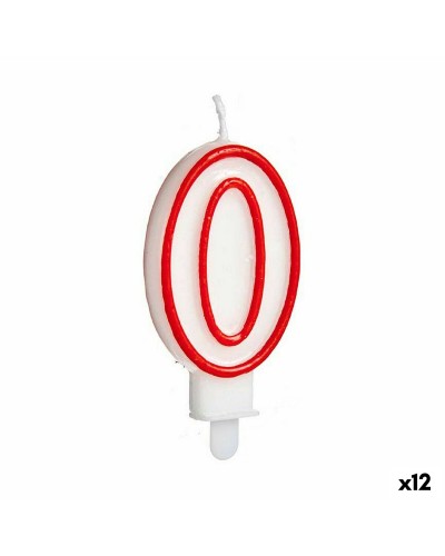 Kynttilä Syntymäpäivä Valkoinen Punainen Numerot 0 (12 osaa)