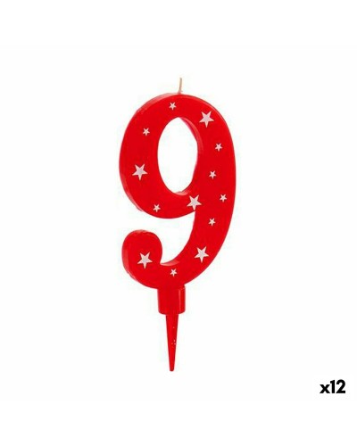 Velas de Cumpleaños Número 9 - Set de 12 Piezas - Decoraciones para Tarta
