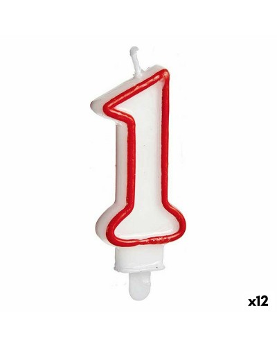 Vela Cumpleaños Número 1 - Pack 12 Unidades - Decoración Tarta Fiesta
