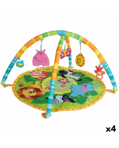 Winfun Tapis de Jeu Jungle : 4 Pièces Tissu, Doux et Coloré

