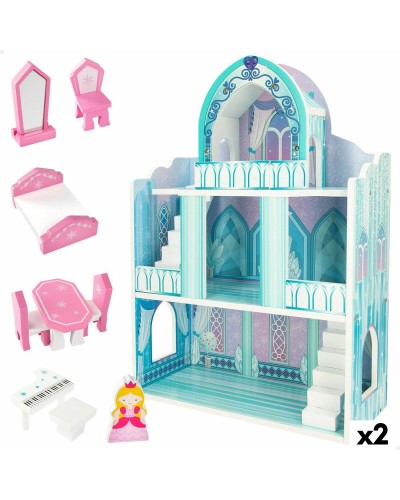 Woomax Maison Miniature en Bois - 9 Pièces, 37x53.5x15cm - Jeu Créatif
