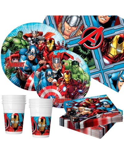 Avengers Geburtstagsdeko Set 89 Teile - Party Set Dekoration und Geschirr
