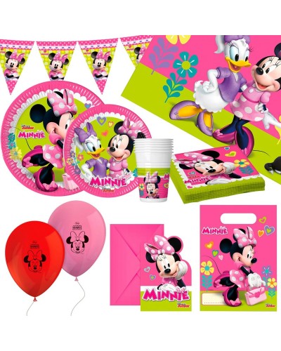 Kit Fête Anniversaire Minnie Mouse - 66 Pièces - Décorations et Accessoires
