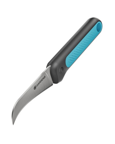 Couteau Gardena VeggieCut : l'outil pratique pour récolter et trancher les légumes.
