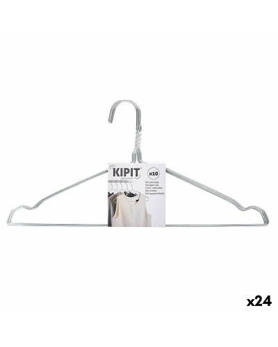 Perchas Plateadas de Metal (40 x 1 x 20 cm, Juego de 24)
