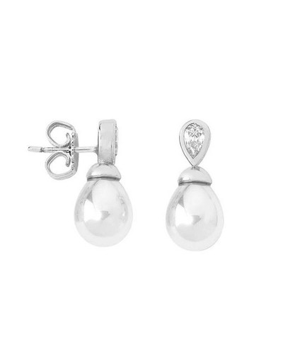 Majorica Pendientes Mujer Perla Blanca Clásicos Plata 925 Elegantes
