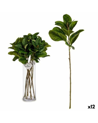 Rami di Plastica Artificiali da 80 cm con Foglie Verdi (12 Unità)