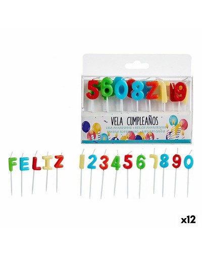 Multicolor Birthday Candles - Set of 12 Pieces - Cake Party Decorations
