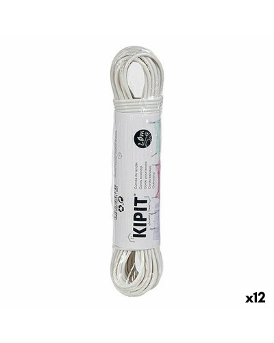 Corde à Linge 20 m en PVC Blanc | Robuste et Durable | Pour Usage Domestique et Extérieur

