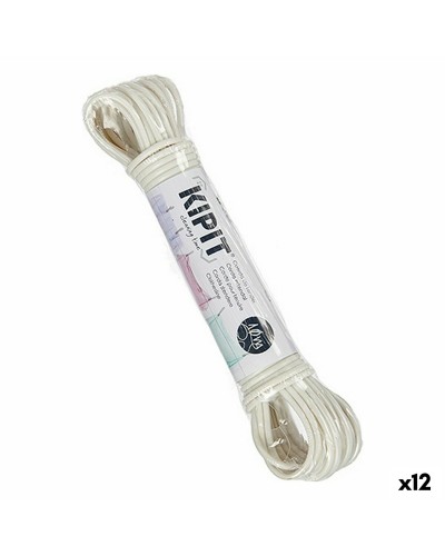 Waslijn Wit PVC 10 m (12 Stuks)