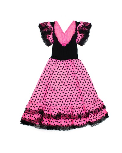 Vestido Flamenca Niña Rojo Lunares Negros - Talla 16 Años
