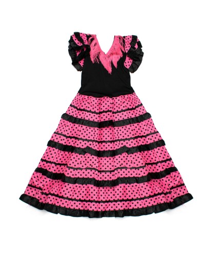 VS Flamenco Dress Girl Pink Polka Dots - Size 12 Years - Spanish Dance
