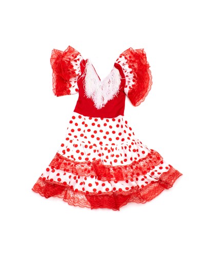 Vestido Flamenco Rojo Niña 2 Años - Traje Baile Español

